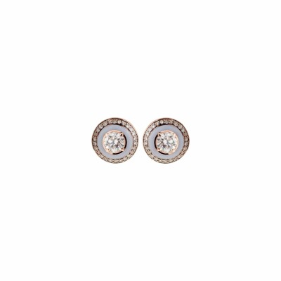 Selim Mouzannar Mina earrings, rose gold, lilac enamel and diamonds