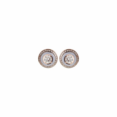 Selim Mouzannar Mina earrings, rose gold, lilac enamel and diamonds