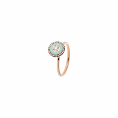 Selim Mouzannar Mina ring, rose gold, mint green enamel and diamonds