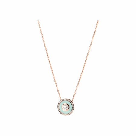 Selim Mouzannar Mina pendant, rose gold, mint green enamel and diamonds