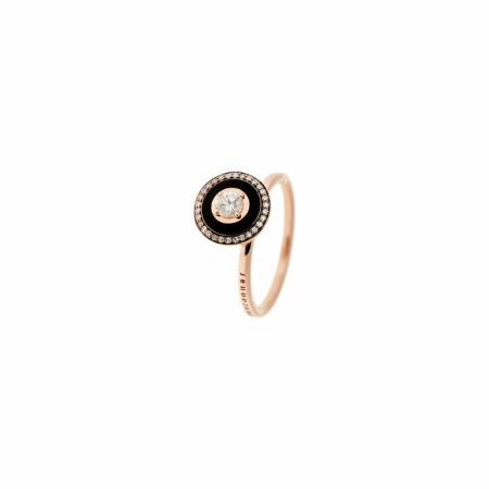 Selim Mouzannar Mina ring, rose gold, black enamel and diamonds