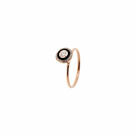 Selim Mouzannar Mina ring, rose gold, black enamel and diamonds