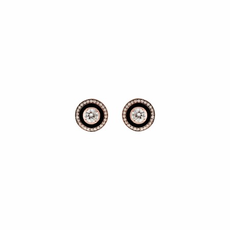 Selim Mouzannar Mina earrings, rose gold, black enamel and diamonds