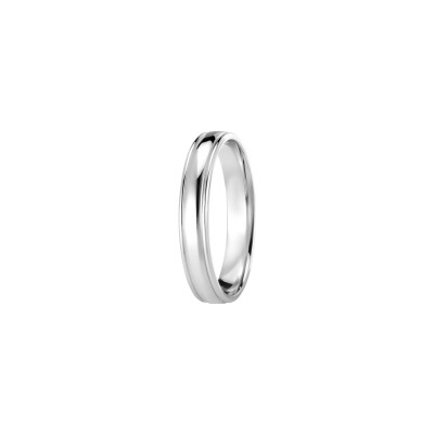 Alliance Jules et Louise en or blanc, largeur 3mm