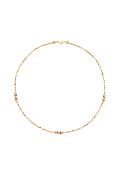 Collier Officina Bernardi Moon en or jaune, rubis et diamant