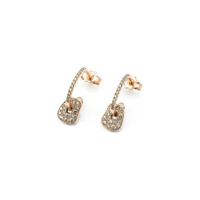 Kit of 3 Mattioli Mini puzzle earrings in rose gold, mother-of-pearl and diamonds