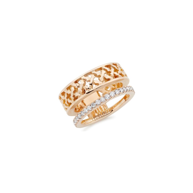 Moucharabieh wedding ring, pink gold