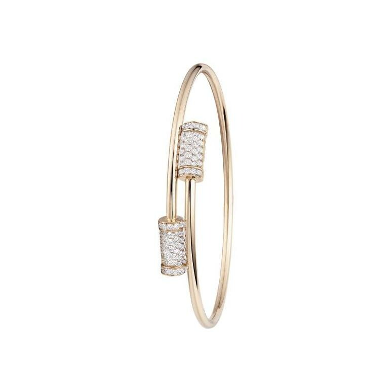 Moucharabieh bracelet, pink gold and diamonds