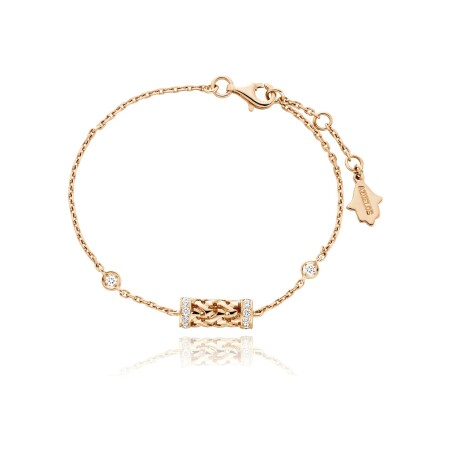 Moucharabieh bracelet, pink gold and diamonds