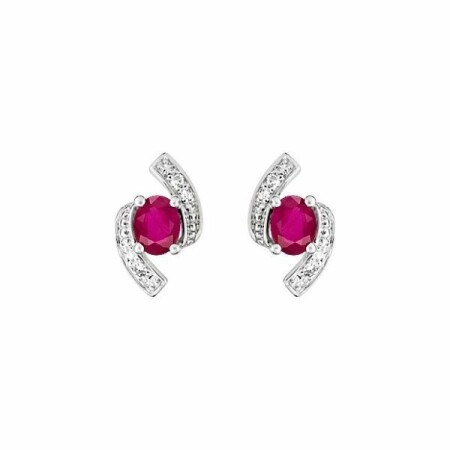 Boucles d'oreilles en or blanc et diamants de 0.012ct