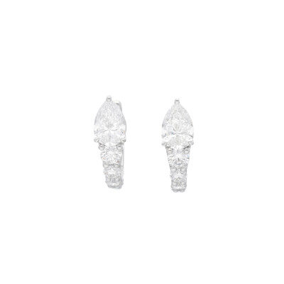 Boucles d'oreilles Marco Valente en or blanc et diamants