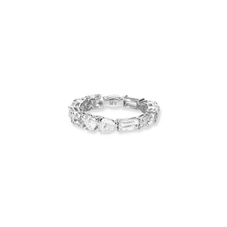 Alliance Marco Valente en or blanc et diamants, taille 54