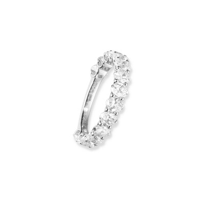 Bague Marco Valente Rivière en or blanc et diamants ovales, taille 54