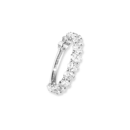 Bague Marco Valente Rivière en or blanc et diamants ovales, taille 54