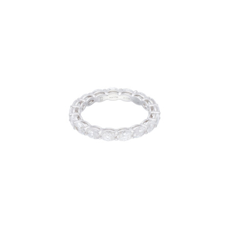 Alliance Marco Valente en or blanc et diamants ovales, taille 54