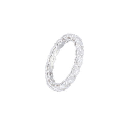 Alliance Marco Valente en or blanc et diamants ovales, taille 54