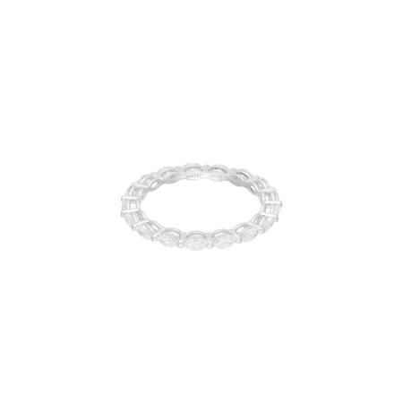 Alliance Marco Valente en or blanc et diamants marquises, taille 54