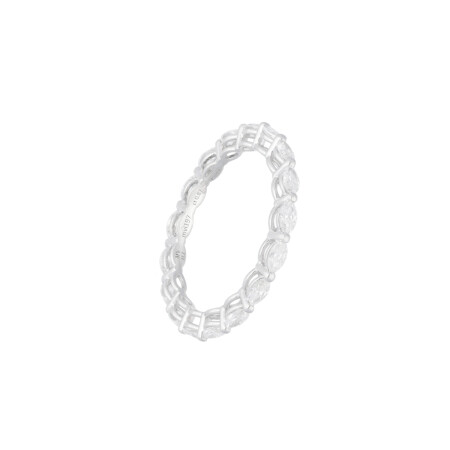 Alliance Marco Valente en or blanc et diamants marquises, taille 54