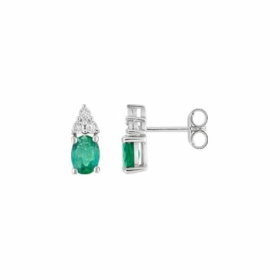 Boucles d'oreilles en or blanc et diamants de 0.018ct