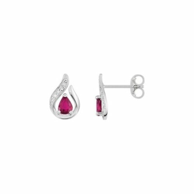 Boucles d'oreilles en or blanc et diamants de 0.008ct