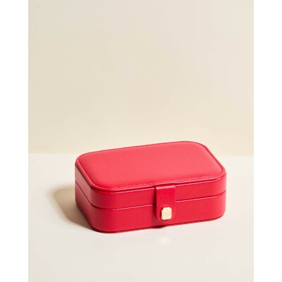 Boîte à bijoux de voyage Maison Scarlett Timeless Brigitte en simili cuir - Rouge Rubis