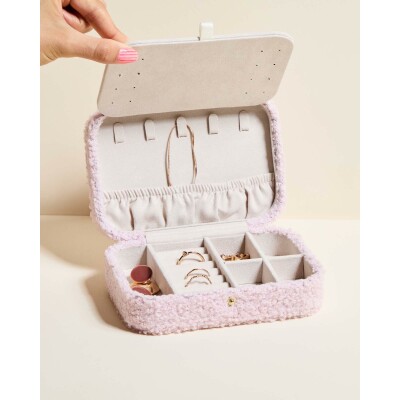 Boîte à bijoux de voyage Maison Scarlett Timeless Brigitte en tissu bouclette - Bubble