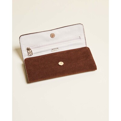Pochette à bijoux de voyage Maison Scarlett Velours Fou Catherine en velours côtelé - Chocolat