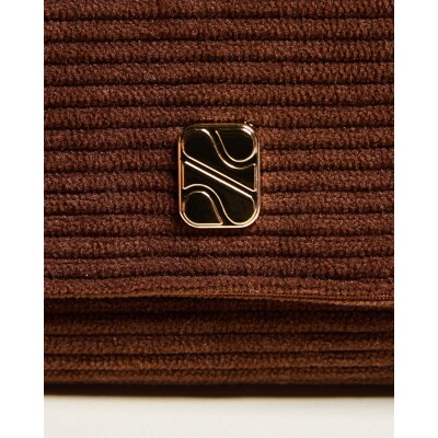 Pochette à bijoux de voyage Maison Scarlett Velours Fou Catherine en velours côtelé - Chocolat