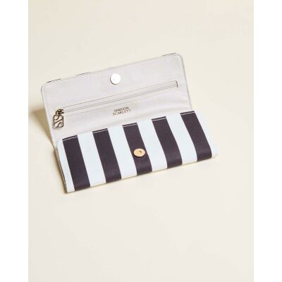 Pochette à bijoux de voyage Maison Scarlett Chic & Choc Catherine en coton - Rayures Crème / Réglisse