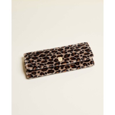 Pochette à bijoux de voyage Maison Scarlett Timeless Catherine en velours - Léopard