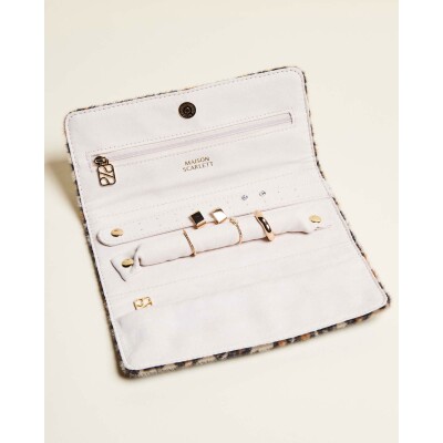 Pochette à bijoux de voyage Maison Scarlett Timeless Catherine en velours - Léopard