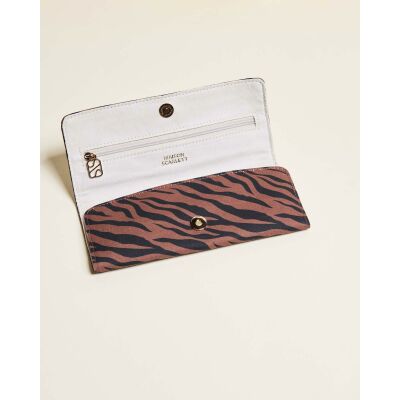 Pochette à bijoux de voyage Maison Scarlett Chic & Choc Catherine en coton - Zèbre Chocolat