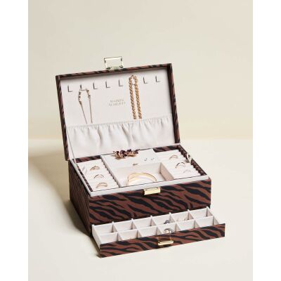 Boîte à bijoux Maison Scarlett Chic & Choc Denise en coton - Zèbre Chocolat
