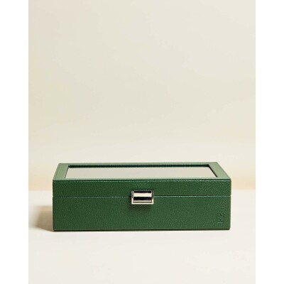 Boîte à montres Maison Scarlett Jean 10 emplacements en simili cuir - Vert Avocat