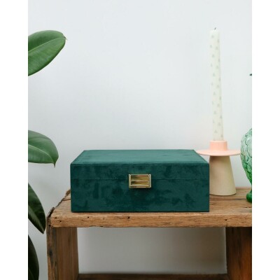 Boîte à bijoux Maison Scarlett Louise en velours - Vert