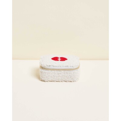 Boîte à bijoux de voyage Maison Scarlett Amour Amour Marie en tissu bouclette