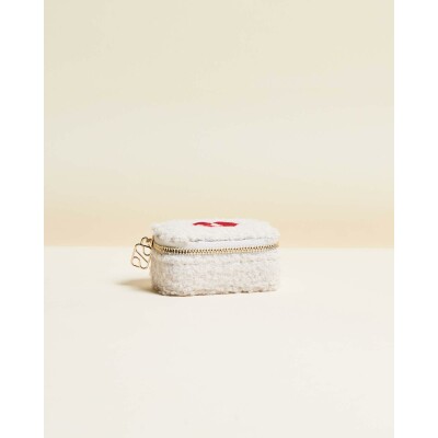 Boîte à bijoux de voyage Maison Scarlett Amour Amour Marie en tissu bouclette