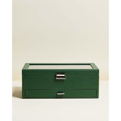 Boîte à montres Maison Scarlett Paul 10 emplacements en simili cuir - Vert Avocat