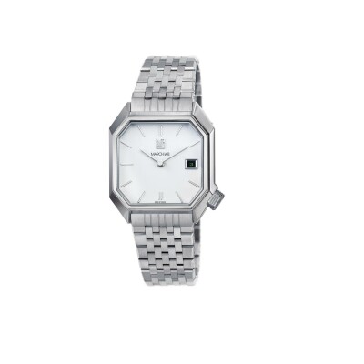 Montre March LA.B MANSART AUTOMATIQUE 34 MM - WHITE DATE - Acier 7 Maillons Plat