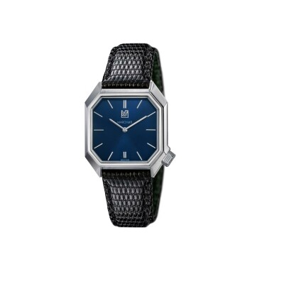 Montre March LA.B MANSART ELECTRIQUE 34 MM - NAVY - Lézard Noir