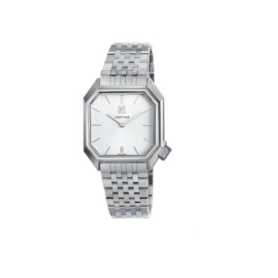 Montre March LA.B MANSART ELECTRIQUE 34 MM - WHITE - Acier 7 Maillons Plat