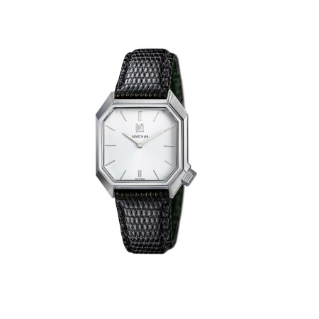 March LA.B MANSART ELECTRIC 34 MM Watch - WHITE - black lizard