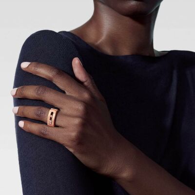 Messika Move Noa ring in rose gold and diamonds, large model