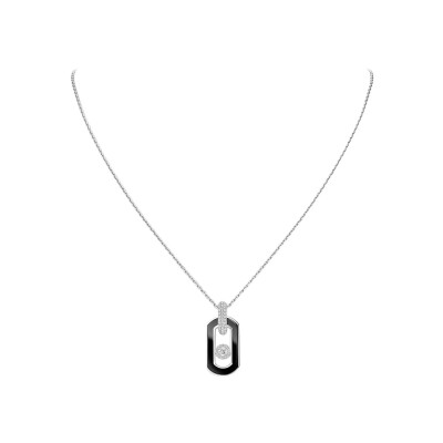 Collier Messika So Move en or blanc, onyx et diamants