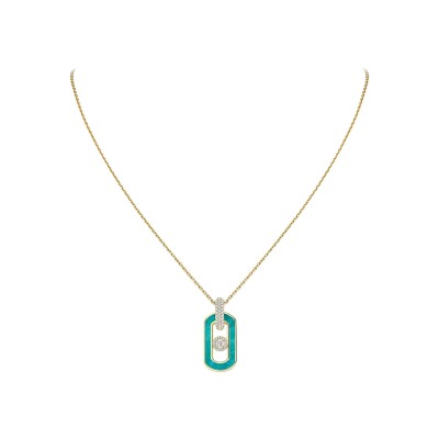 Messika So Move necklace in yellow gold, amazonite and diamonds