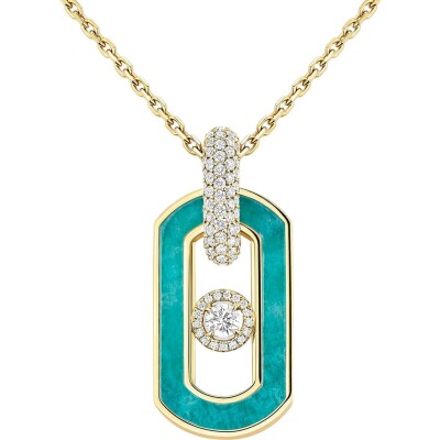 Messika So Move necklace in yellow gold, amazonite and diamonds