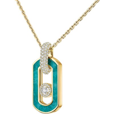 Collier Messika So Move en or jaune, amazonite et diamants
