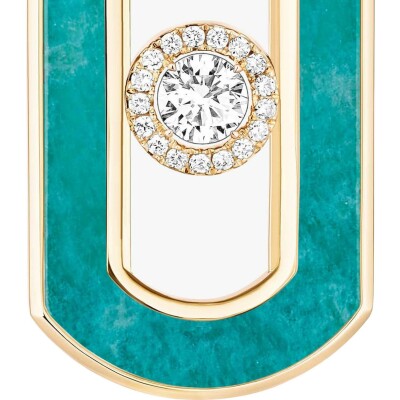 Boucles d'oreilles Messika So Move en or jaune, amazonite et diamants