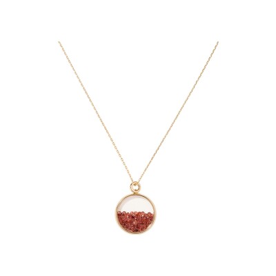 Collier Aurélie Bidermann Chivor en or jaune, verre et grenat