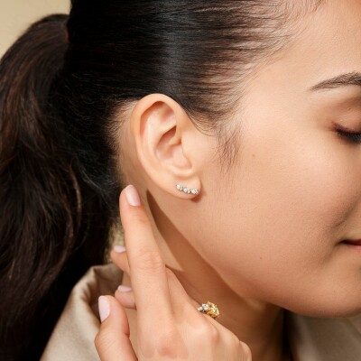 Boucles d'oreilles Mix&Match en or blanc et diamants taille poire